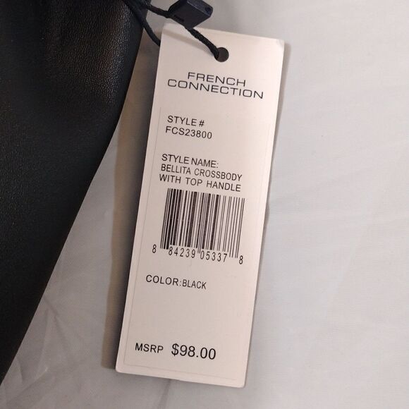 French Connection Bellita Black Stud Mini Crossbody with Top Handle NWT - Picture 16 of 17